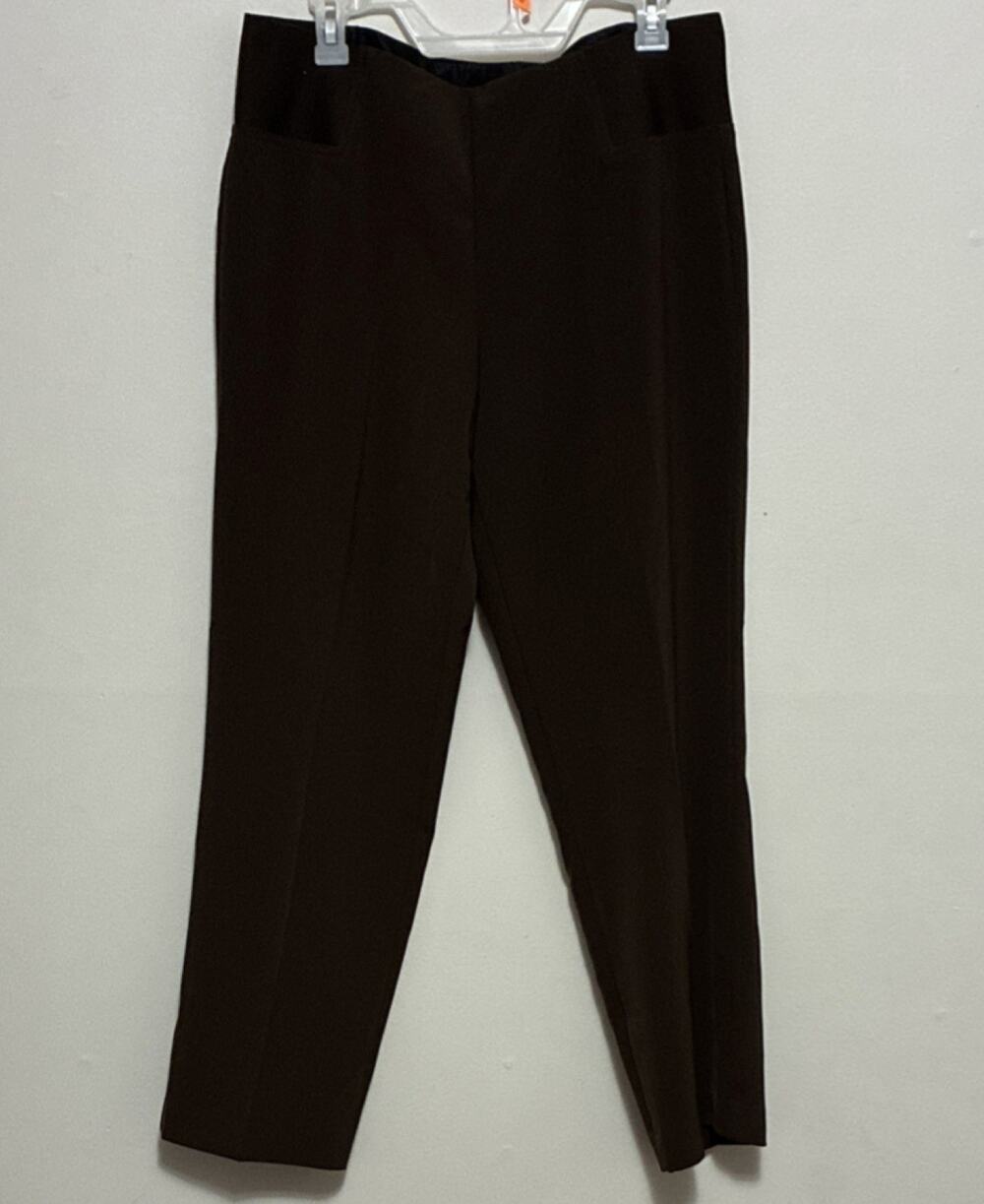 Allison Daley Petite Brown Stretch Straight Leg Dress Pants Women 12P